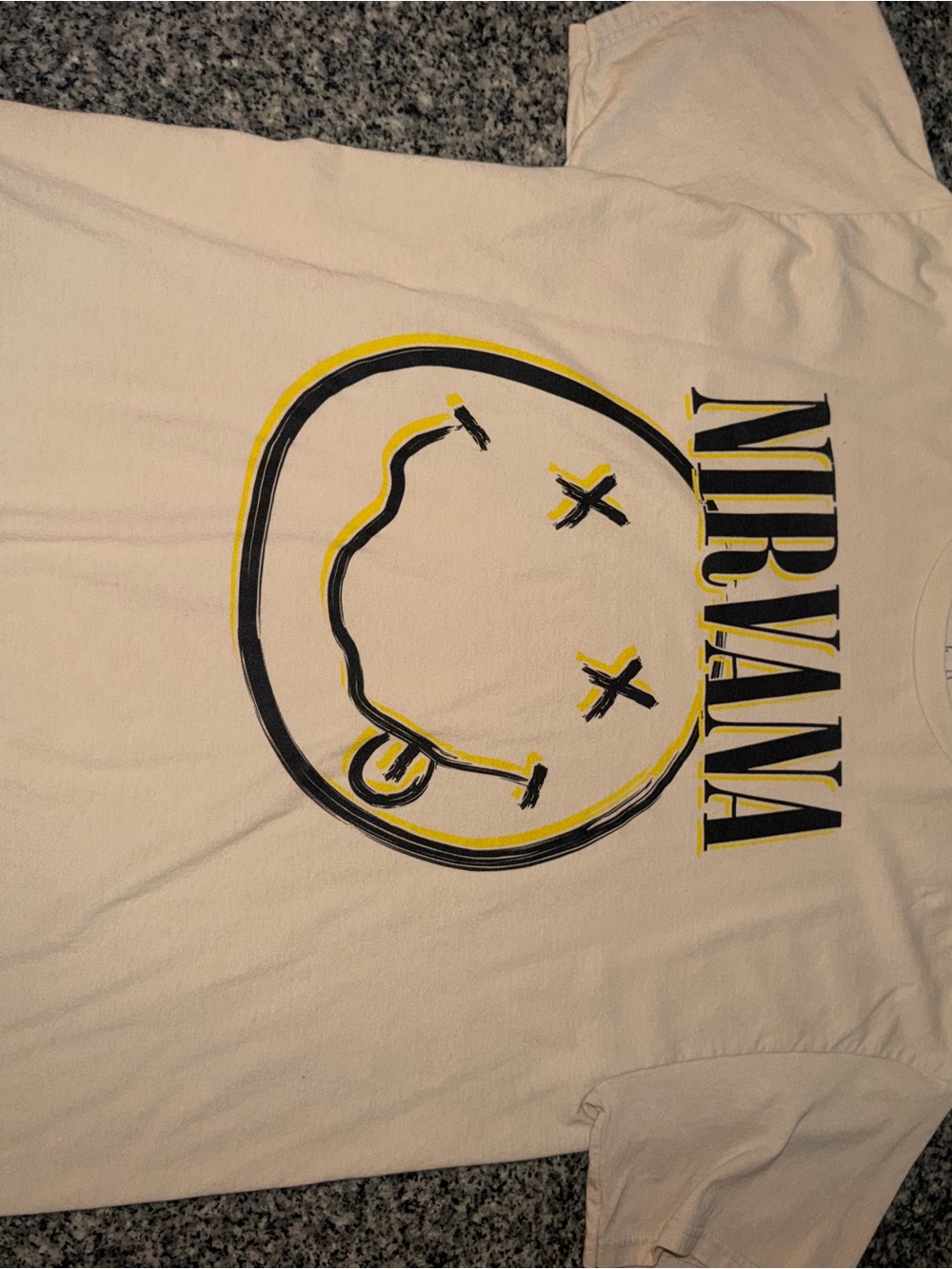 NIRVANA unisex Beige T-Shirt with Black Print